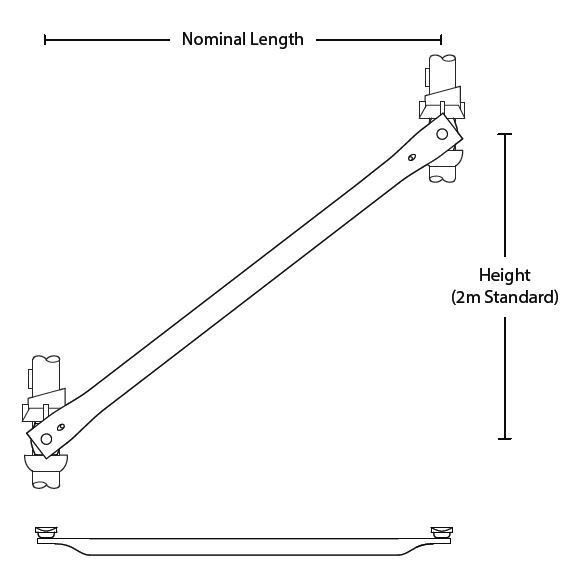 Cuplock System Swivel Face Brace by Universal Scaffolding Equipment